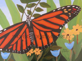 Monach and Flowers -Acrylic on canvas -12” x 16” - available - Painting by Rita Crossley